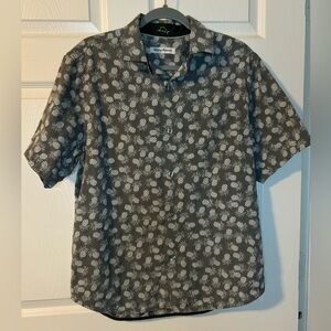 Tommy Bahama Gray and White Casual Button Down Shirt